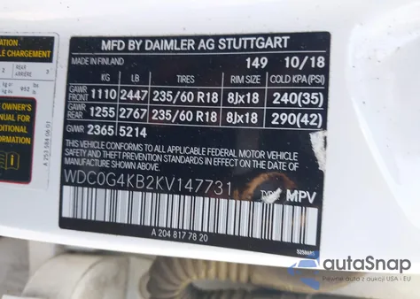 2019 Mercedes-Benz Glc 300 4Matic from USA, damaged, VIN WDC0G4KB2KV147731